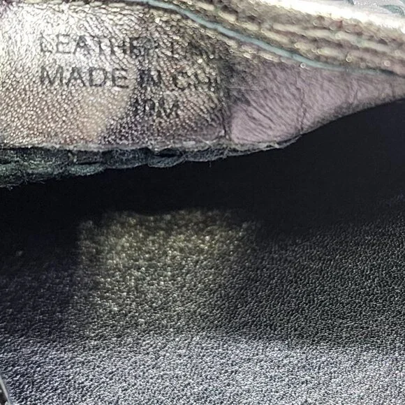 J/Slides S6 Flynn Slip Ons Silver Leather Woven Loafers Women's Size 10 - Picture 11 of 12